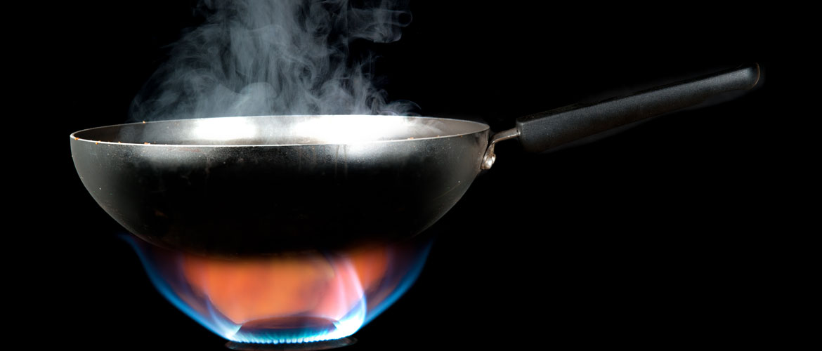 Frying Pan and smoke on Burner